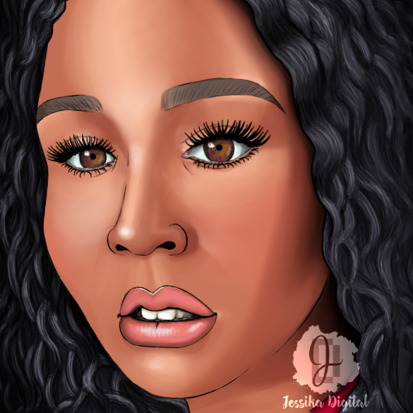 Digital portrait of Lizzo by Jessika Digital