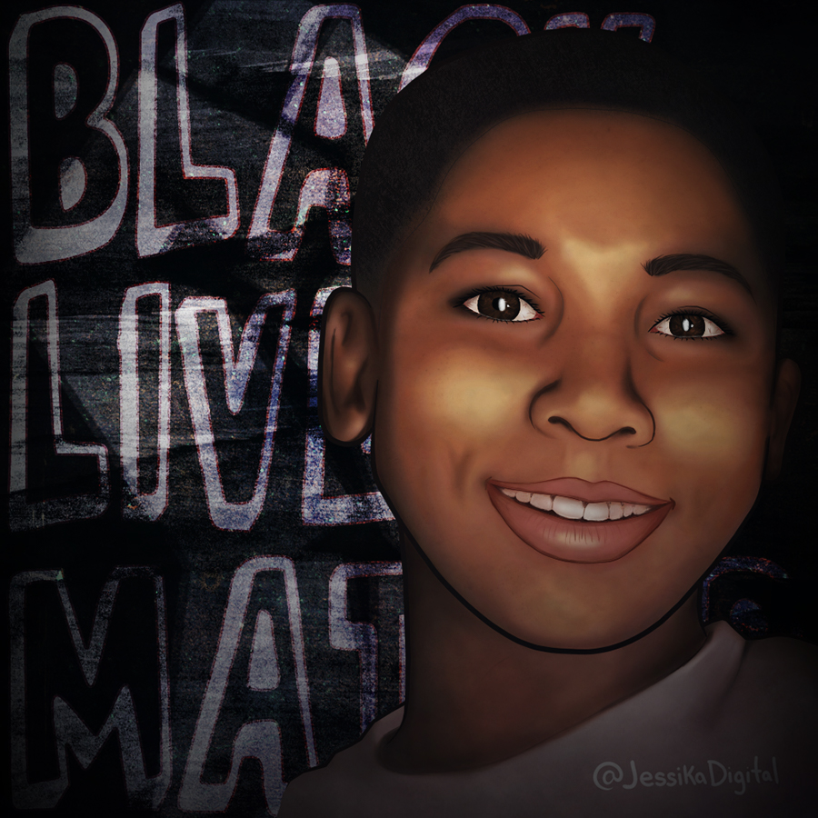 Digital portrait of Tamir Rice by Jessika Digital