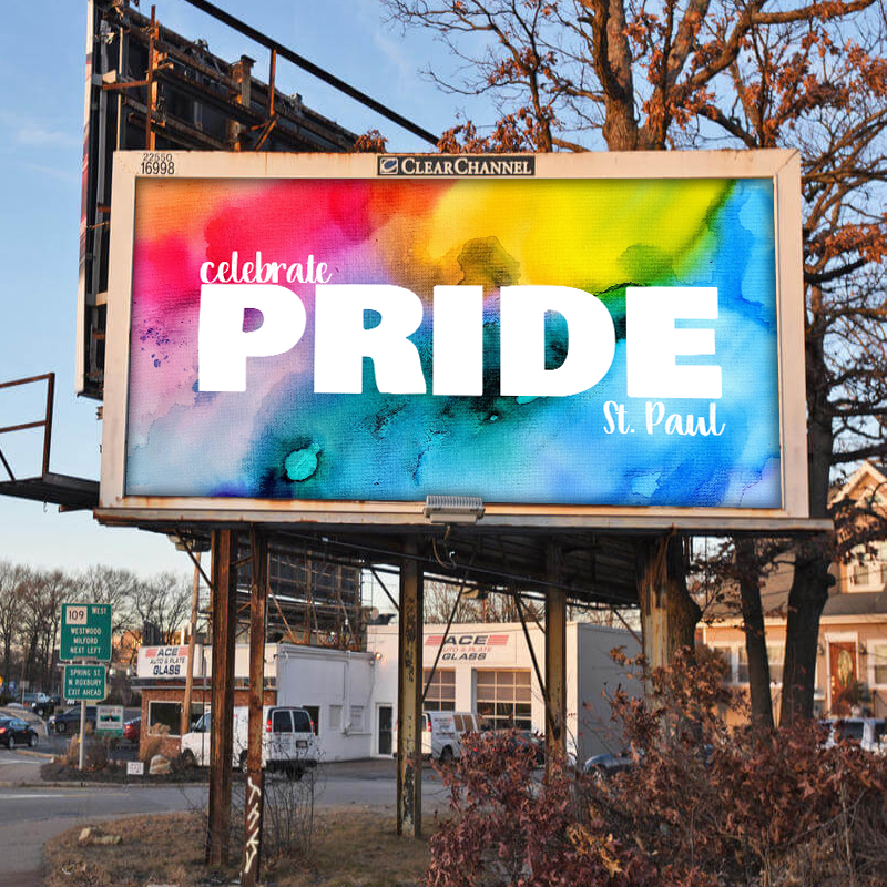 Billboard advertising St Paul Pride