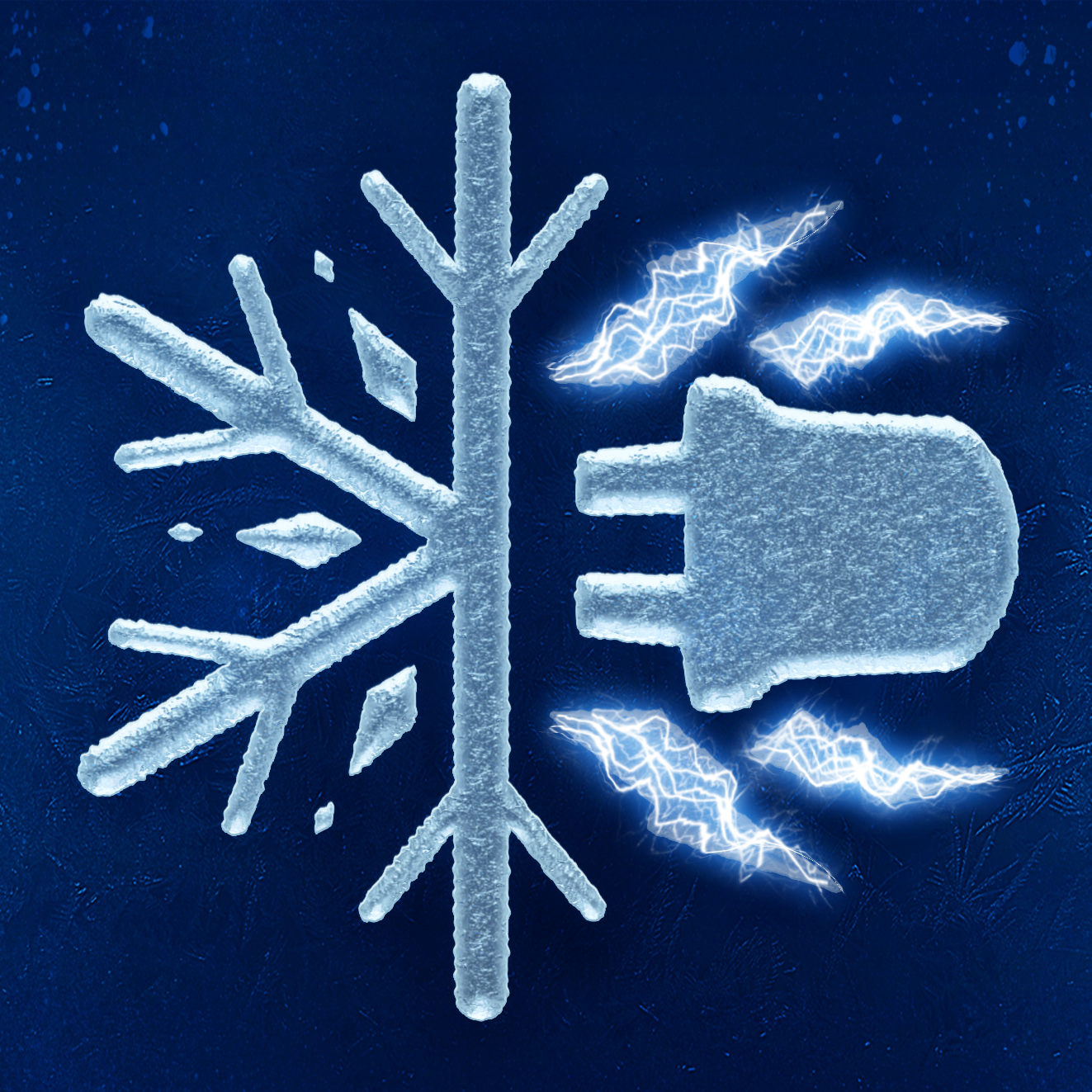 Stylized ice and electricity version of Kold Electric logo